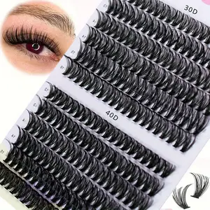 Cluster Lashes 30/40D Mix 12-16mm Eyelashes Extension Natural Thick Fake Eyelash 3D Russian Strip Individual Lashes Cluster Fluffy Eyelash Clusters