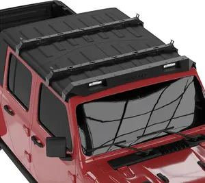 Top Roof Rack Crossbar Cargo Basket Luggage Carrier Compatible with 2007-2024 Jeep Wrangler JK JL Unlimited & Gladiator JT Hardtop,Heavy Duty Roof Rack Cross Bars Rooftop Cargo with 2 X 39W LED Lights