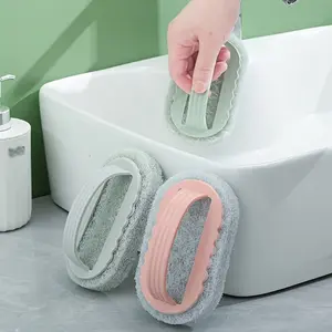 1pc, Household cleaning brush with handle, dishwashing sponge, kitchen supplies, lazy cloth, 100% cleaning bath, stove, cleaning brush