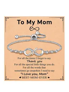 Infinity Love Bracelet for Daughter, Thankful Mom Exclusive Bracelet, Heart Charm Jewelry Gift for Women Girls, Birthday Christmas Valentine's Day