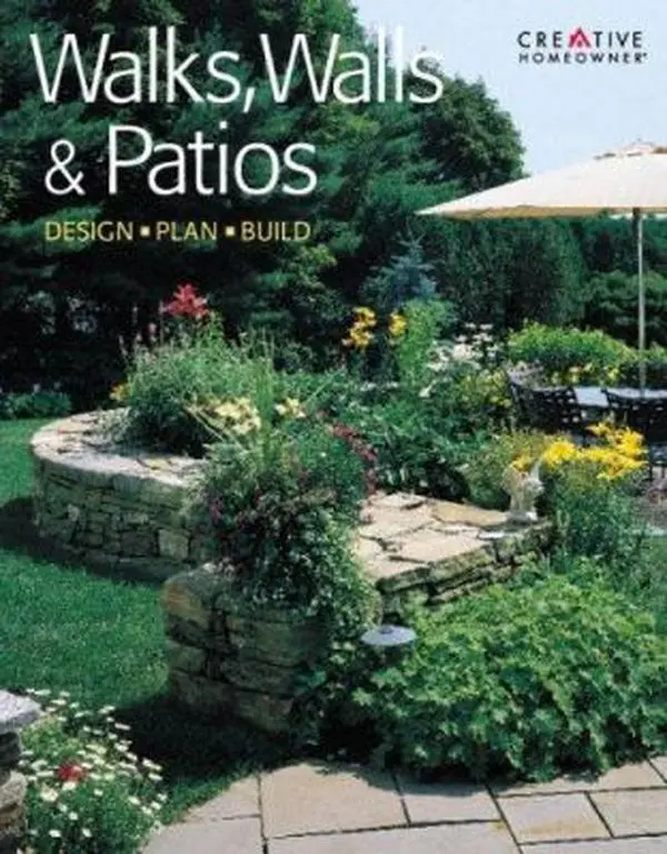 Used Book - Walks, Walls & Patios by Editors of Creative Homeowner (Soft Cover) - English, Home Landscape Design Guide with Design Tips, Easy-to-Follow Information, Extensive How-To Section