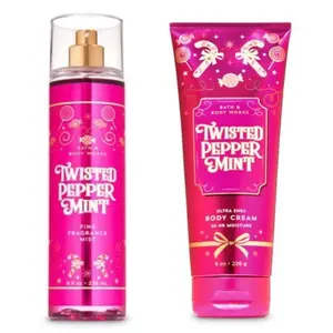 SALE - Bath & Body Works Twisted Peppermint Winter Set – Full Size Mist & Ultra Shea Cream