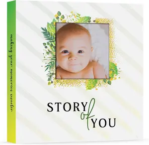 Keepsake Baby Memory Book for Baby Boy or Girl – First 5 Years Gender Neutral Baby Book – Personalize Cover with Your Baby Photo 4 X 4 Inches – Pregnancy Journal Memory Book (Cute Baby Book)