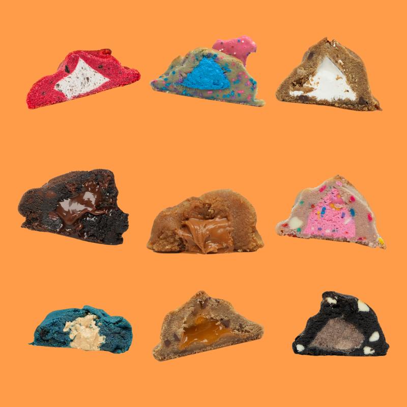 Fat and Weird Cookie - 9 or 18 Pack Sampler of Lil Weirdo Stuffed Cookies Gift Box