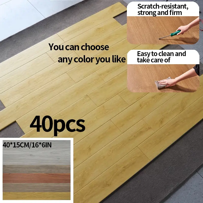 Self-Adhesive Vinyl Plank Floor Tiles, Multi-Color, Easy Installation, Kitchen, Dining Room, Bedroom, Home Decor, Modern Design