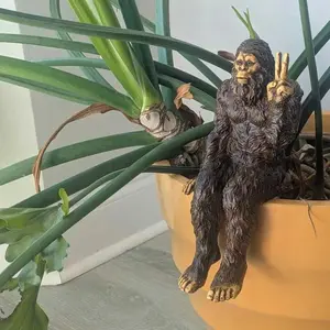 Resin Bigfoot Sasquatch Statue for Desktop, Micro Landscape or Shelf – Mysterious Woodland Creature Ornament Adds Fun Vibe for Office & Home Decor, Pacific Northwest Style Gift for Cryptid Lovers, Desktop Art Ornament, Animal Decorations