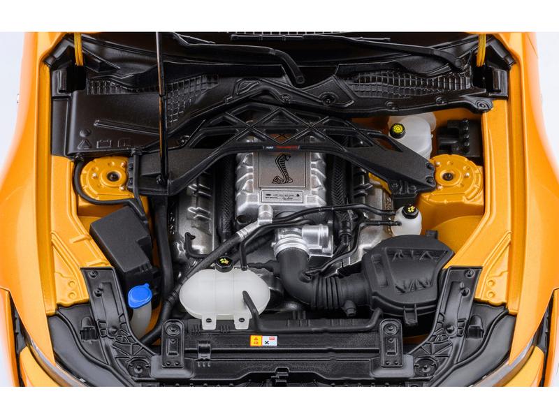 Ford Mustang Shelby GT500 Cyber Orange Metallic with Black Stripes 1/18 Model Car by Autoart