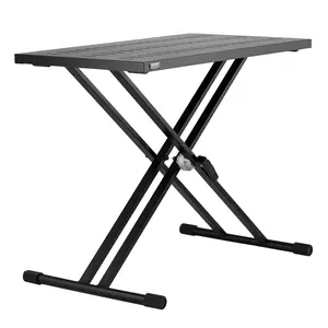 VEVOR DJ Table Stand,  32" x 20" Portable DJ Laptop and Controller Stand, Lightweight DJ Desk DJ Booth Adjustable Height DJ Stand, Foldable Double-X Braced Keyboard Stand & Tabletop, Audio Mixer Stand