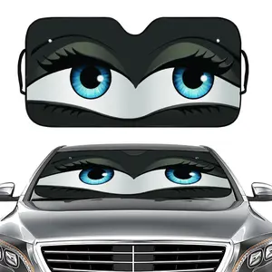 Fun Cat Eye Car Sun Visor, Foldable UV Protection, Stylish Design for Sedans & Small Suvs, Fun and Functional Accessory
