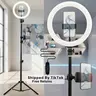10" Dimmable LED Ring Light Kit with 120LED Bright Ring, Cool/Warm/Yellow Modes, 3 Brightness Levels, 43in/1.1m Telescopic Floor Tripod Stand, 360° Rotating Phone Mount, 10" Full Face Glow Selfie Accessory for Content Creators (Phone Holders & Mounts)