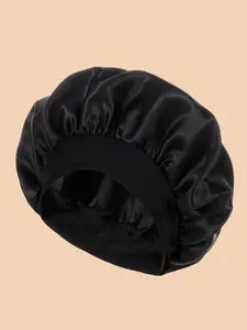 Solid Color Silk Satin Hair Bonnet – Soft, Breathable Sleep Cap for Women, Protective Nightwear for All Hair Types