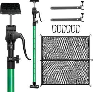 Highly Elastic Cargo Net 48"*48" Stretches to 96"*96",Adjustable Cargo Bars 40" to 79" Non-Slip  Bed Divider, Cargo Bar for Pickup  Bed for SUVs,,,2 Dividers 220LB Capacity