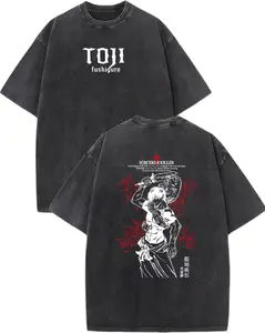 Toji Fushiguro Tee Washed – Jujutsu Kaisen: Execution The Shibuya Incident × Culling Game Prelude Vintage Oversized Heavy Cotton Double Printed Front & Back Anime Manga T-Shirt, Retro Unisex Streetwear Battle Scene Edition, JJK Sorcerer Killer Graphic Top