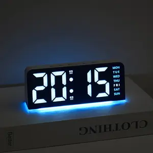 Multi-Function Digital Alarm Clock, Multifunctional Alarm Clock, Adjustable Brightness LED Display with Date & Time, USB Powered Modern Rectangular Clock, Stylish Home Decor & Ideal Holiday Gift for Bedroom Desk