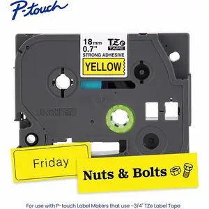 Brother P-touch TZe 3/4" Extra Strgth, 0.70", Black, TZES641G