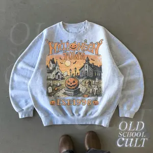 [sale off up to 40%] Halloweentown Est 1998 Vintage 90s Style Graphic Sweatshirt, Retro Halloween University Spooky Sweater, Halloween Spooky Hoodie Gift