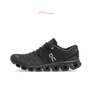 Black Breathable Mesh Cushioned Running Shoes, Modular Hollow Outsole with Minimalist Streamlined Upper Design