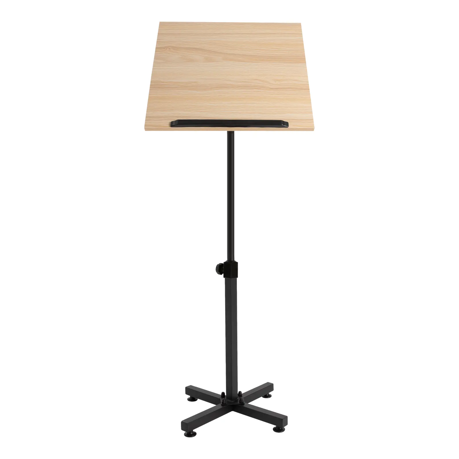 Wooden 360° Swivel Adjustable Solid Wood Lectern Podium Stand - Brown, Ideal for Dance Studios, Offices