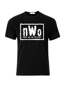 Men's Nwo Wcw Wrestling Logo Print Casual Daily Wear T-Shirt, Perfect Gift for Fans and Collectors, Fitted Long Sleeve Tee