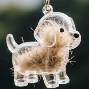 Cat Hair Storage Locket Memorial Keychain, Custom Pet Fur Keepsake, Creative Paw-shaped Dog & Cat Hair Collector Jewelry