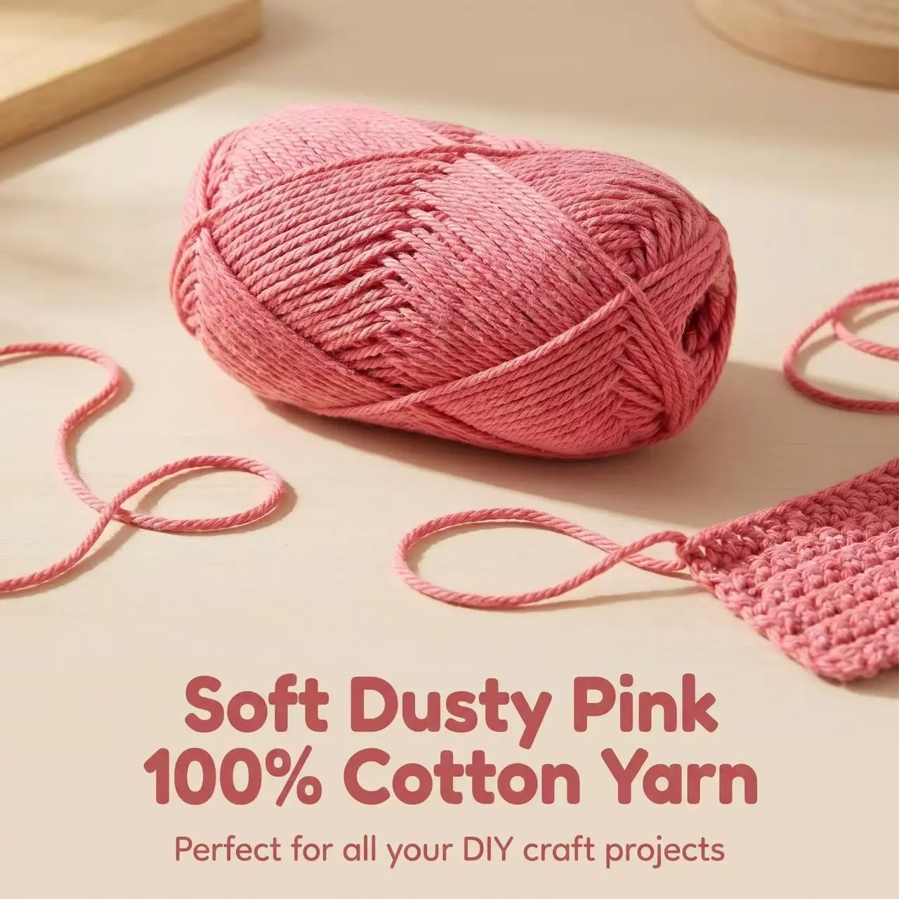 100% Full Cotton Premium Soft Yarn (4s/4, 4×25g per Ball, 160M) - Lightweight, Anti-Pilling, Stable Shaping, Skin-Friendly Fiber for DIY Knitting Supplies, Yarn Knit Design, Crochet Items, Ideal for Beginners, Premium Yarn