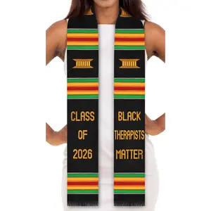 Black Therapists Matter (Psychology Major) Class of 2026 Kente Graduation Stole