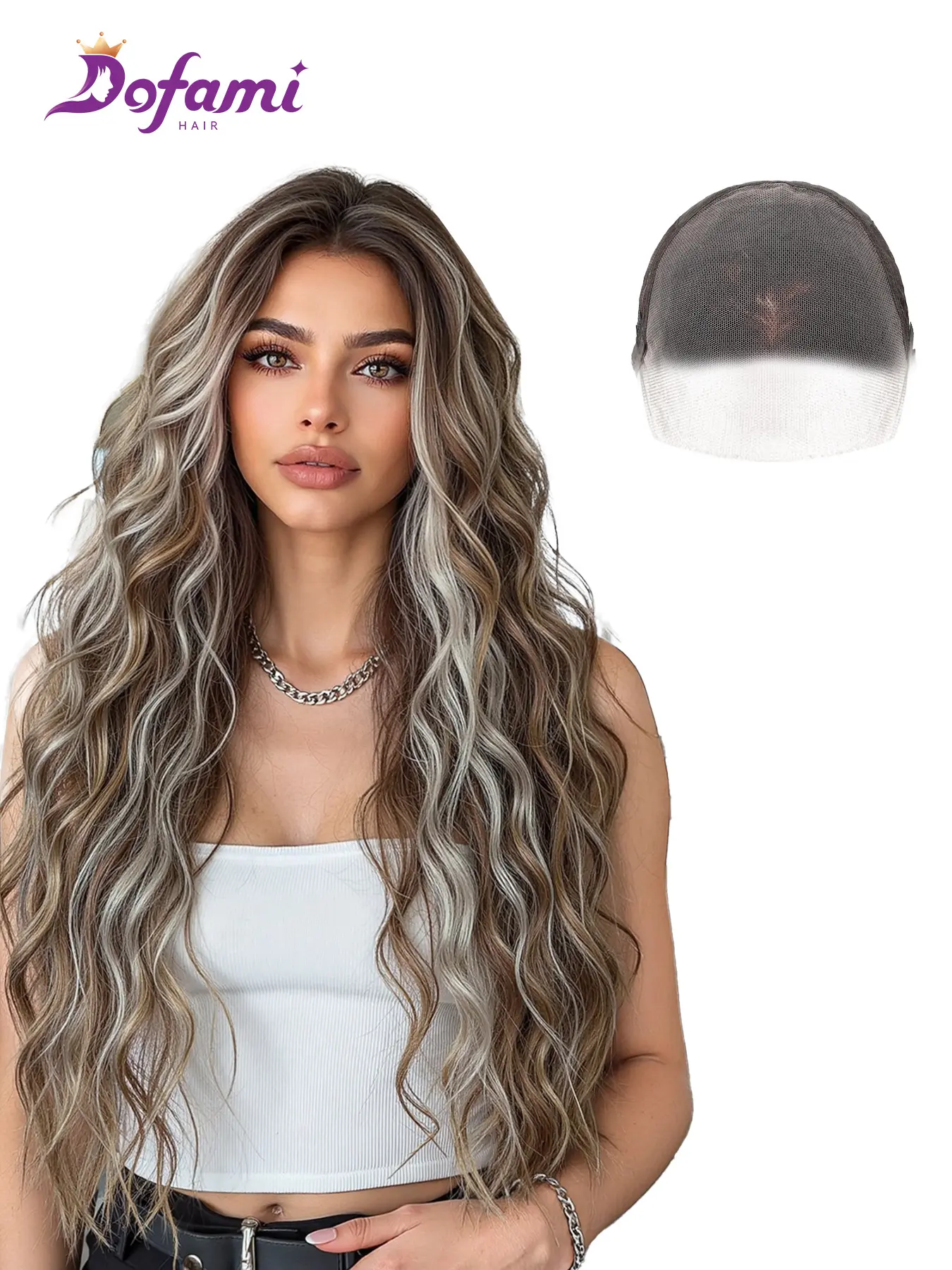 High-Quality Heat-Resistant Pre Styled Long Curly Hair Natural Wear Daily Suitable for Women Lightweight Breathable Parting Free Fashion Style Synthetic Curly Wigs