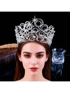 Cross-border original European and American crown large beauty pageant catwalk crown bride alloy crownBride Alloy Crown