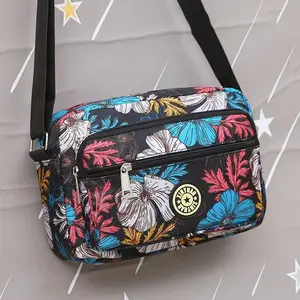 New Mom Bag Oxford Cloth Single Shoulder Flower Cloth Bag Women's Diagonal Cross Bag Middle aged and Elderly Versatile Canvas Bag Stall Women's Bag