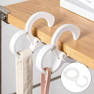 2 PCS Adjustable into an S shape hook, S-shaped fixed hook, S-shaped hook with safety buckle, suitable for organizing towels, bags, belts and scarves