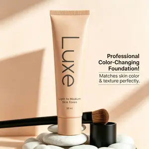 [LUXE]Color Changing Foundation 30ml, 12HR Long-Lasting Self-Adapting Makeup, Buildable Coverage Liquid Foundation, Natural Dewy Finish for All Skin Tones & Skin Types
