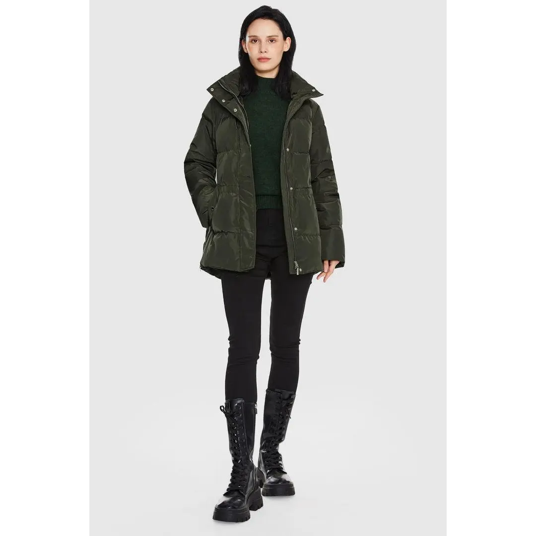 Mid-Length Hooded Down Jacket