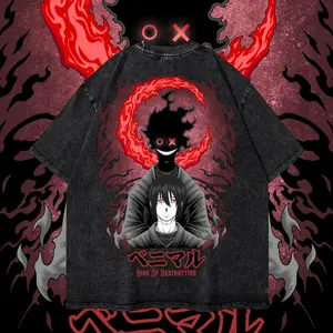 Benimaru | Heavy Oversized Acid-Washed Unisex Anime T-Shirt | Streetwear & Gym Style | Fire Force