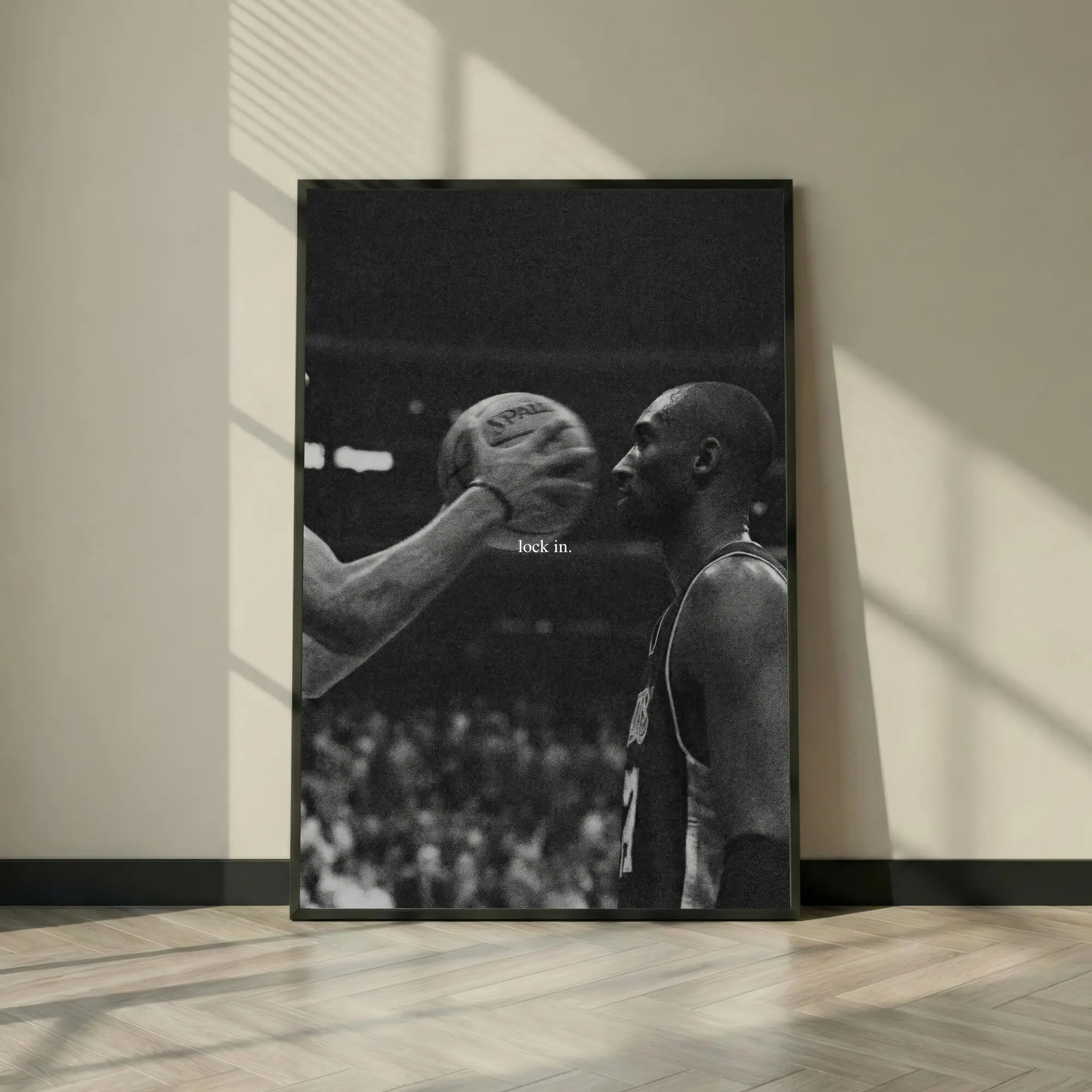Kobe Bryant Lock In Poster, Black and White Basketball Wall Art, Mamba Mentality Motivation Print Sports Room Decor Athlete Focus Gym Poster( Unframed - Print Only )