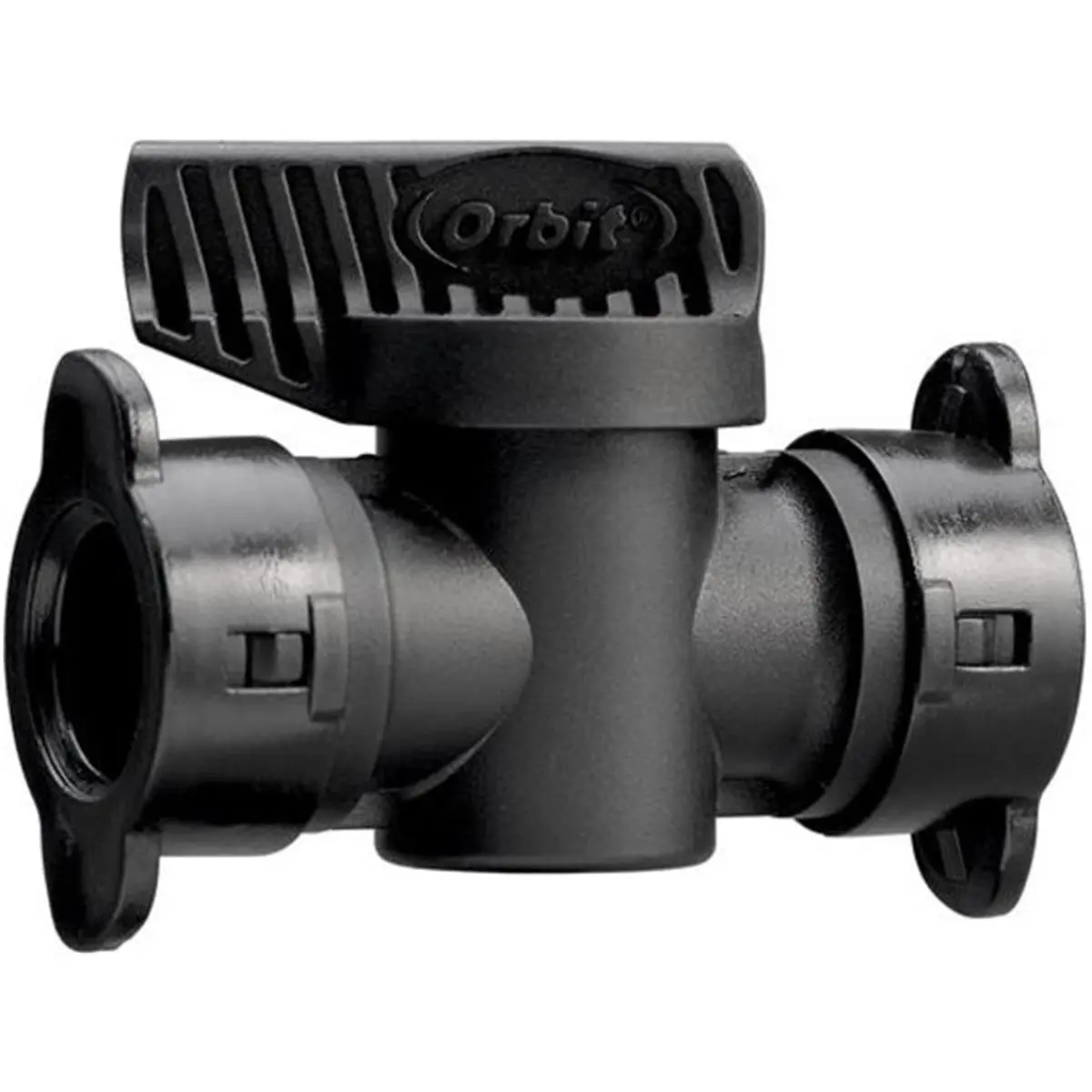 Orbit Durable 0.5 inches Drip-Lock Shut-Off Coupling - Cold Water, UV-Resistant, Easy-To-Push On Center Valve with Unique Release Tab for Regulating Water Flow, Outdoor Use (Model 67497)