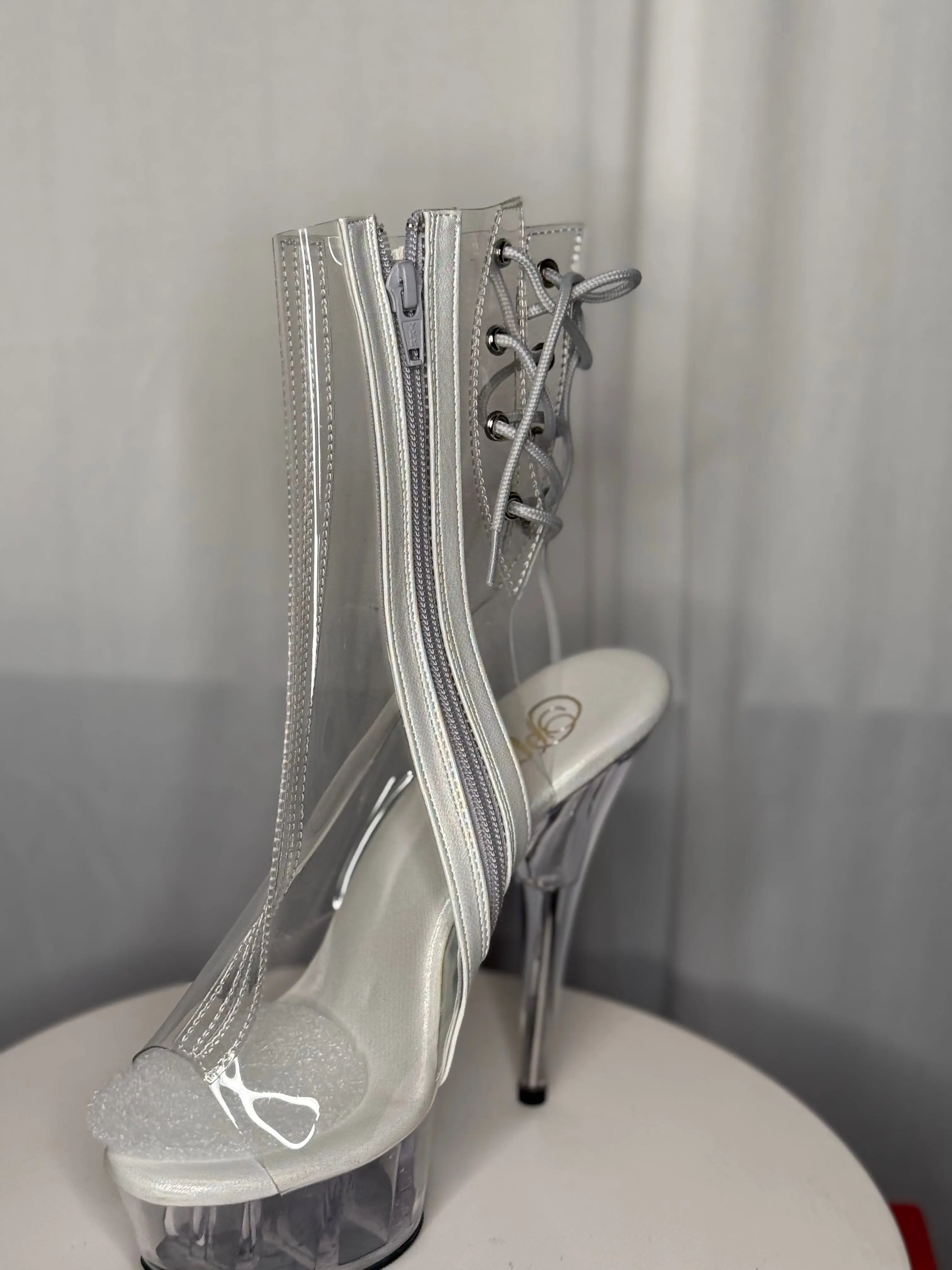 Clear ankle boots