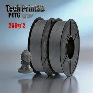 Tech Print 3D Carbon Fiber Petg Filament 1.75mm, High Strength & Rigidity, Heat Resistant, 10% Carbon Fiber, Suitable for Most 3D Fdm Printers, 250g X 2 Rolls