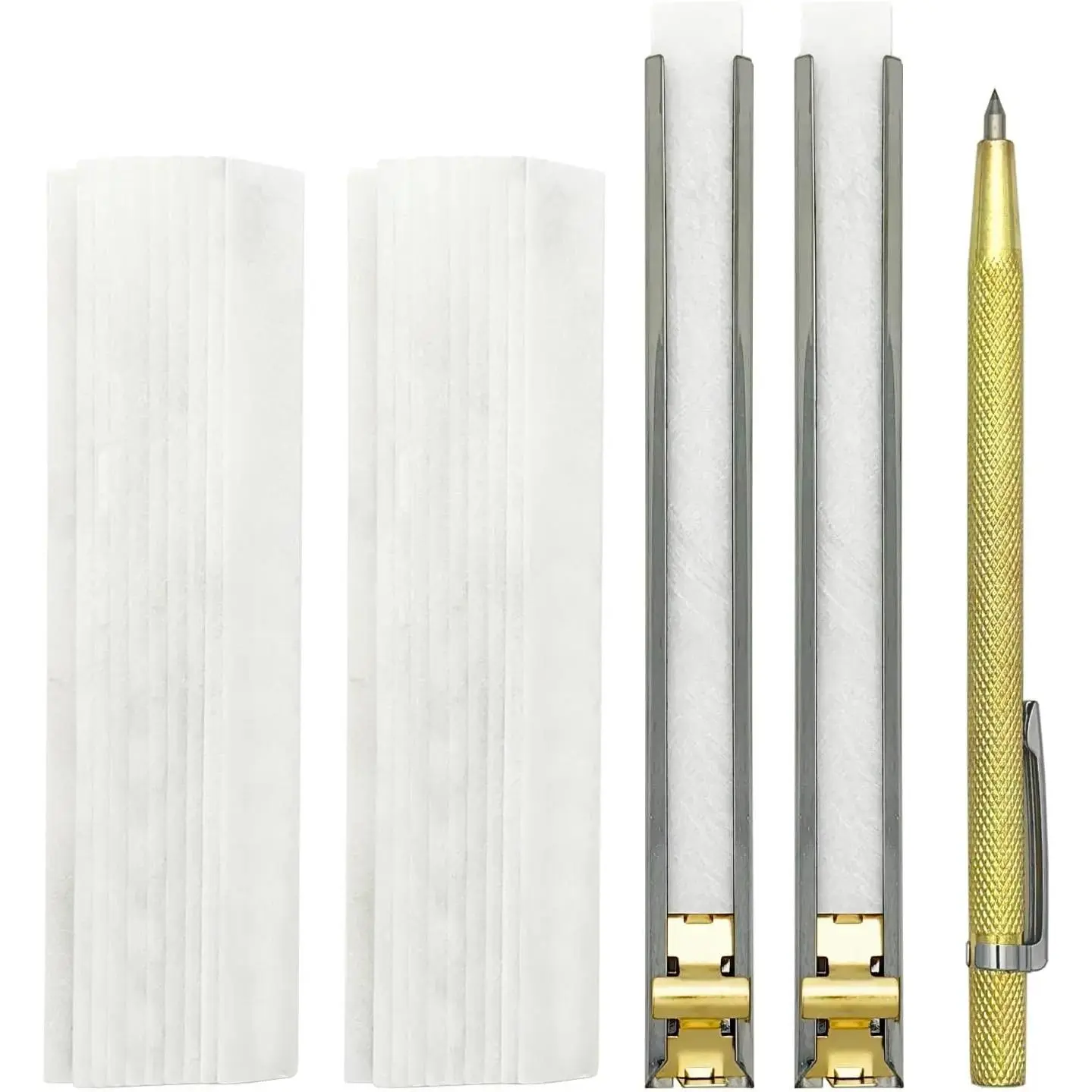 Thin Soapstone Holder Set Pack of 23 count,Flat Thin 1/16, Mark White Clear and Removable Markings, for Professional Welders and Students