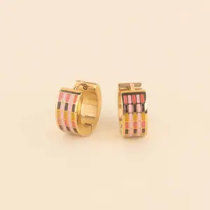 Stitched Super Chunky 3D Huggie Hoop Earrings