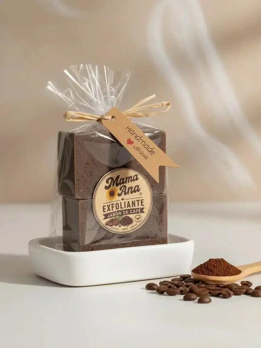 MAMA ANA HAIR OIL Coffee Exfoliating Bar Soap, Gentle & Hydrating Daily Body Cleanser for Youthful Skin, Vanilla Scents, Coconut