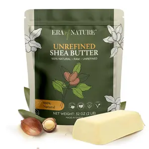 Organic Unrefined Raw African Ivory White Shea Butter 8oz - Moisturizing Raw Shea Butter Bar for Skin & Hair, DIY Lip Balm Base, Cream, Soap & Lotion Making Supplies Kit, Skincare