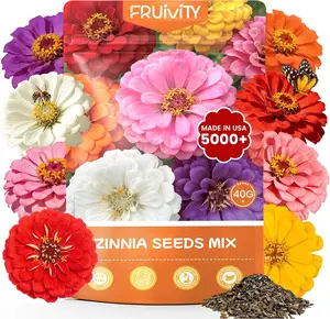 Zinnia Seeds for 2026 Planting, 5000+ Flowers Seeds, 7 Vibrant Colors Mix & Large Bloom, Heirloom Wildflower Seeds for Pollinator Garden Outdoor Borders, Easy to Grow Annual Flowers