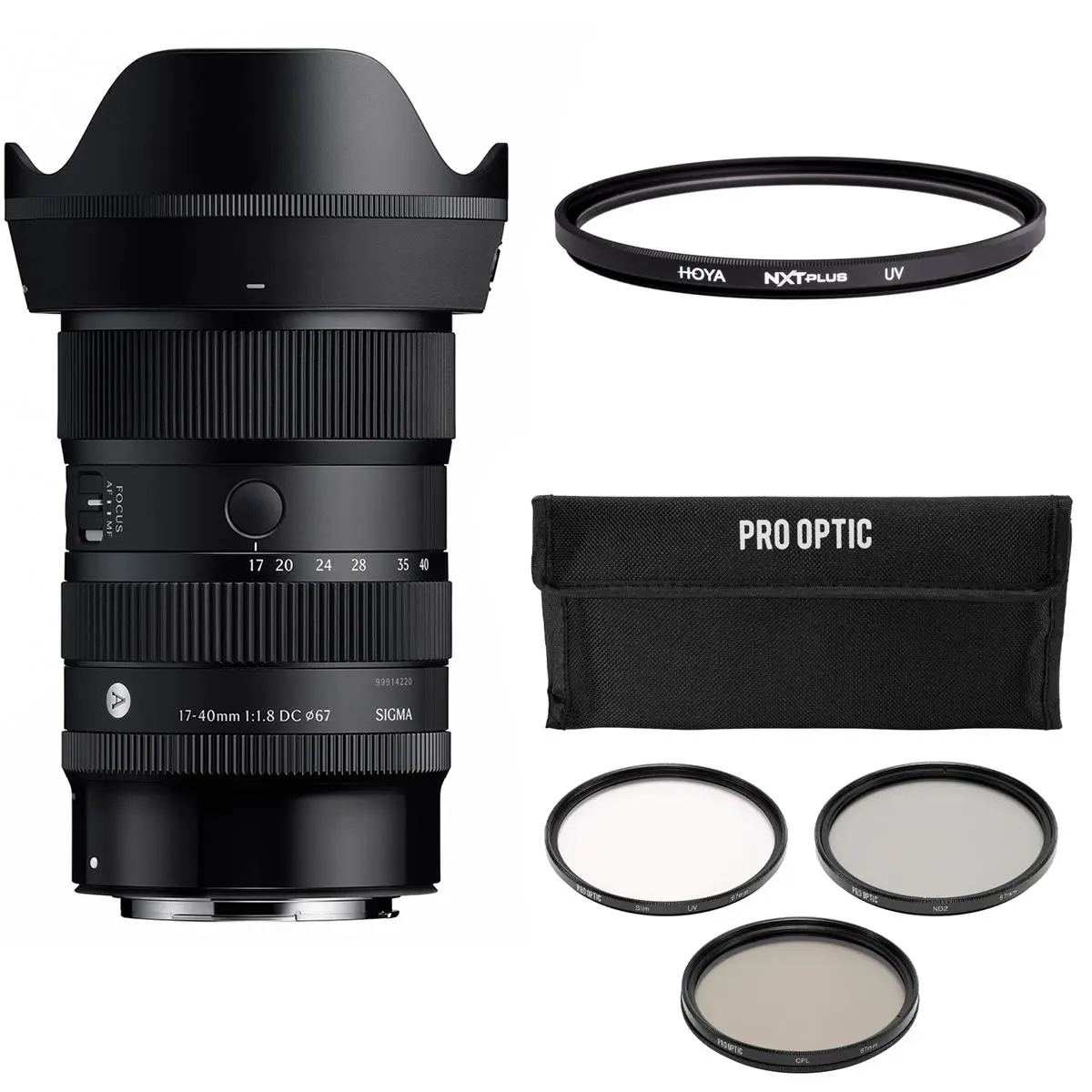 Sigma 17-40mm f/1.8 DC Art Compact Camera Lens for Canon RF, Bundle with 67mm Filter Kit