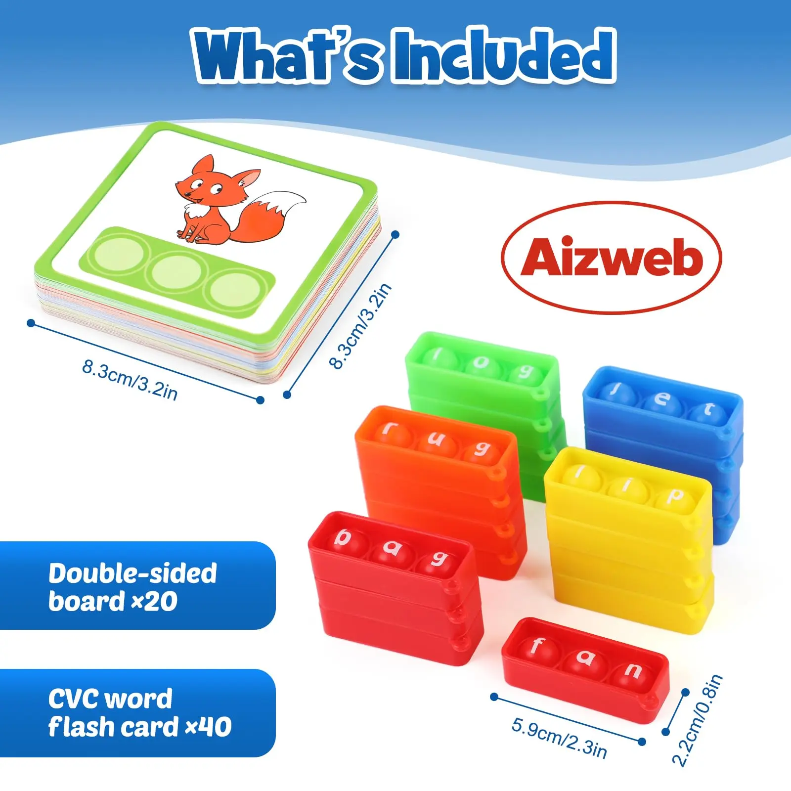 Aizweb CVC Word Game Phonics Flash Cards for Classroom Supplies with ...