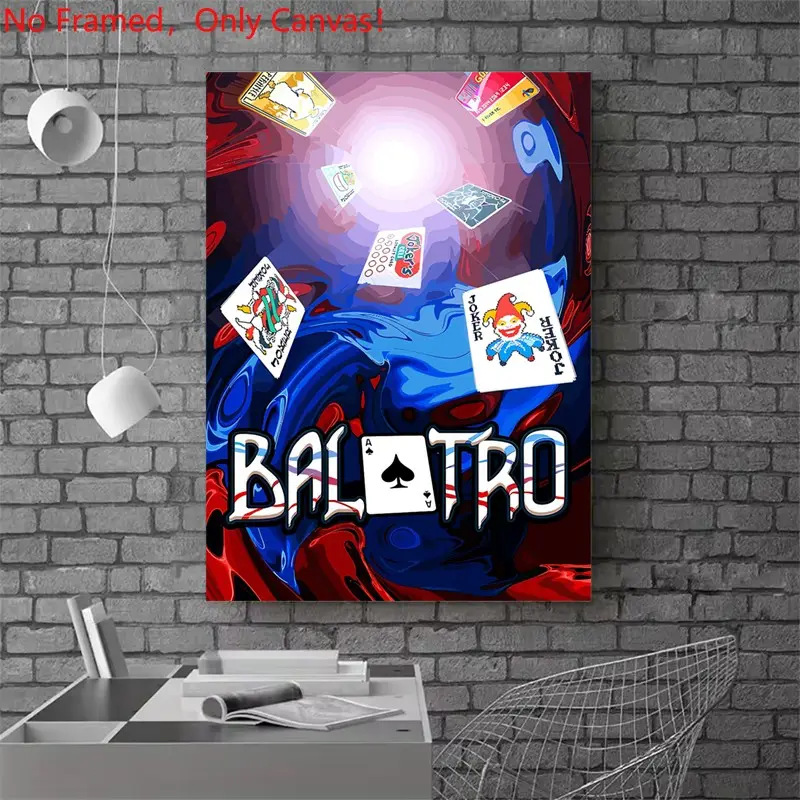 1 piece/set frameless canvas painting print poster, Game Poster art，Balatro Game Title Card，a perfect gift for Video games loves, ideal gift for bedroom, living room, dorm hallway, kitchen, mural, wall decoration, room decor