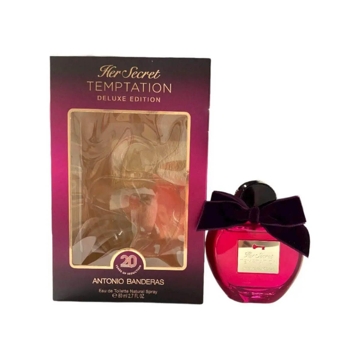 Antonio Banderas Her Secret Temptation Eau de Toilette, Seductive Floral Fragrance for Women with Jasmine, Rose, and Musk Amber Notes, Deluxe Edition, 2.7 fl oz Spray