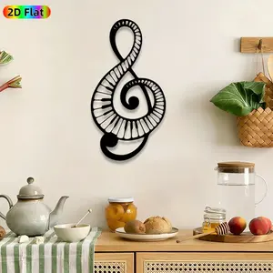 1pc Treble Clef Piano Keys Metal Wall Art, Musical Note Wall Sculptures Mural, Artistic Metalwork, Intricate Craftsmanship, Perfect for Housewarming, Anniversary Decor, Living Room Decor, Modern Home Decoration, Ideal Gift for Music Enthusiasts
