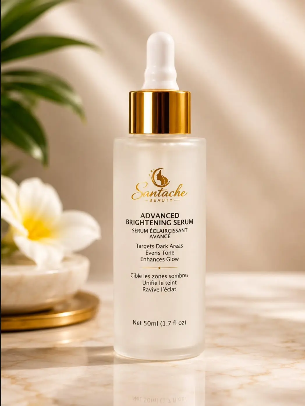 Santache Beauty Advanced Brightening Serum 50ml | Dark Spot Correcting Face Serum | Hydrating & Glow Enhancing Serum