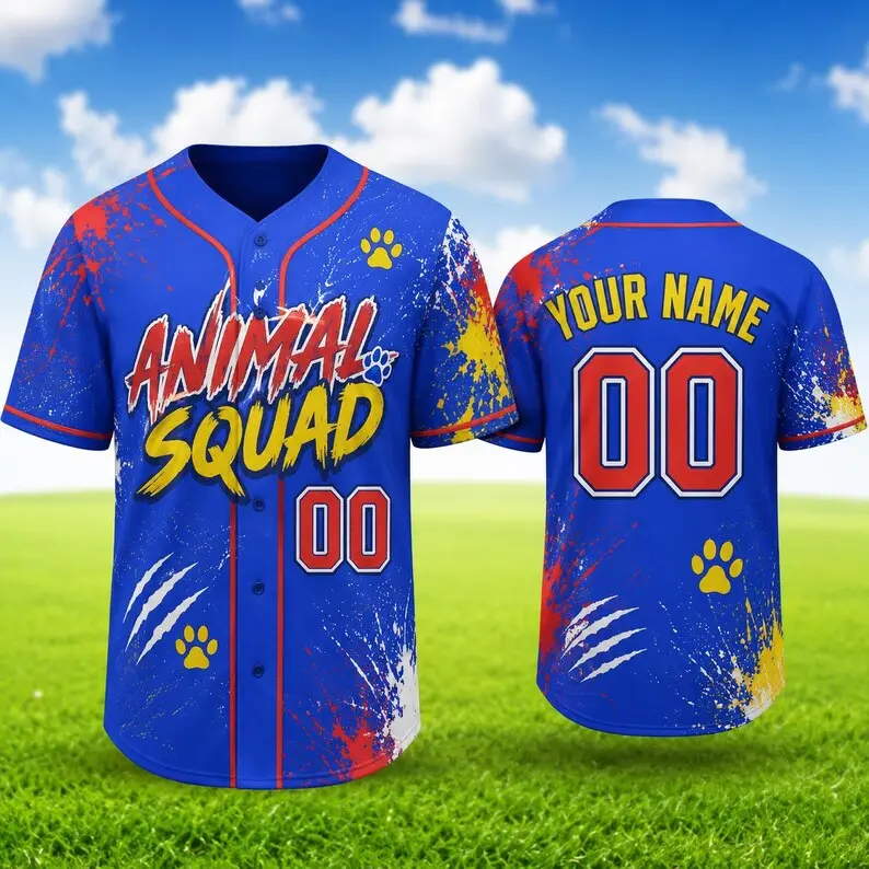 Custom Multicolor Splash Baseball Jersey, Personalized Name Number Event Shirt