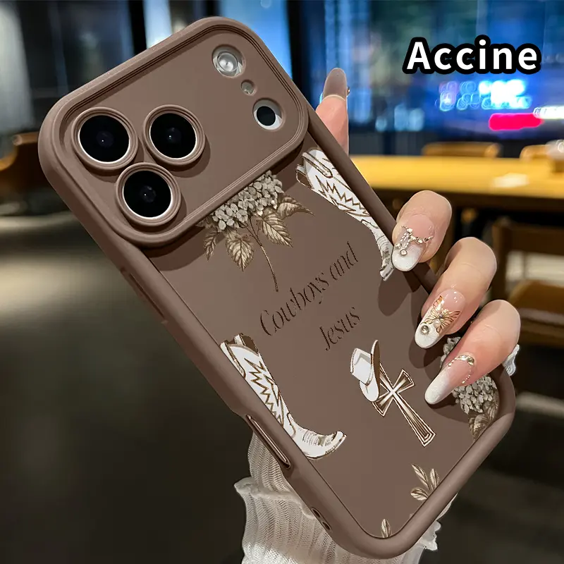 Cowboy Faith Blooms Phone Case for iphone 17 Pro Max 16 Plus 15 14 13 12 11 XR Air E Matte TPU Drop-Proof Rugged Durable Soft Bumper Cover Gift for Boy